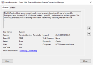 1306 ошибка microsoft windows terminalservices sessionbroker client